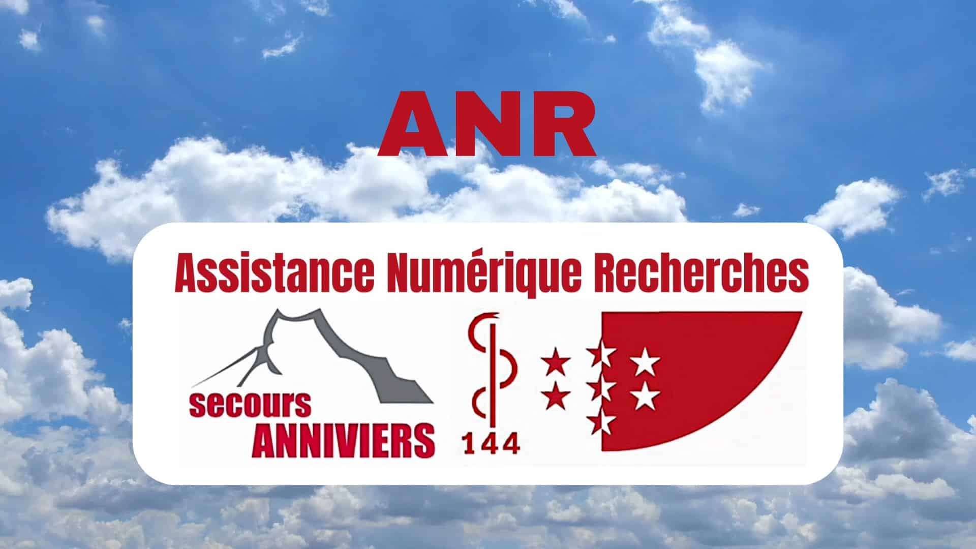 Logo ANR, Assistance Numérique Recherches, secours Anniviers Valais 144.