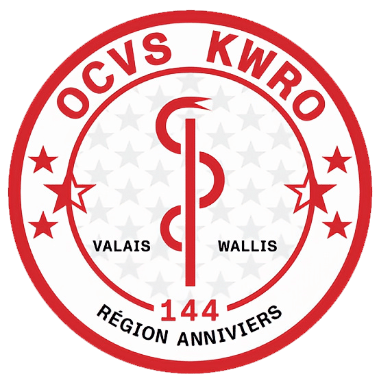 Logo OCVS KWRO Région Anniviers, Valais Wallis rouge et blanc.